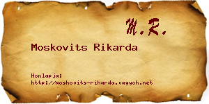 Moskovits Rikarda névjegykártya